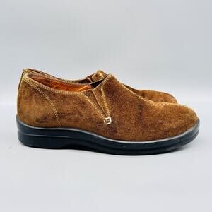 Footprints Birkenstock Shoes Womens 7 Brown Suede Slip On Comfort Walking Casual